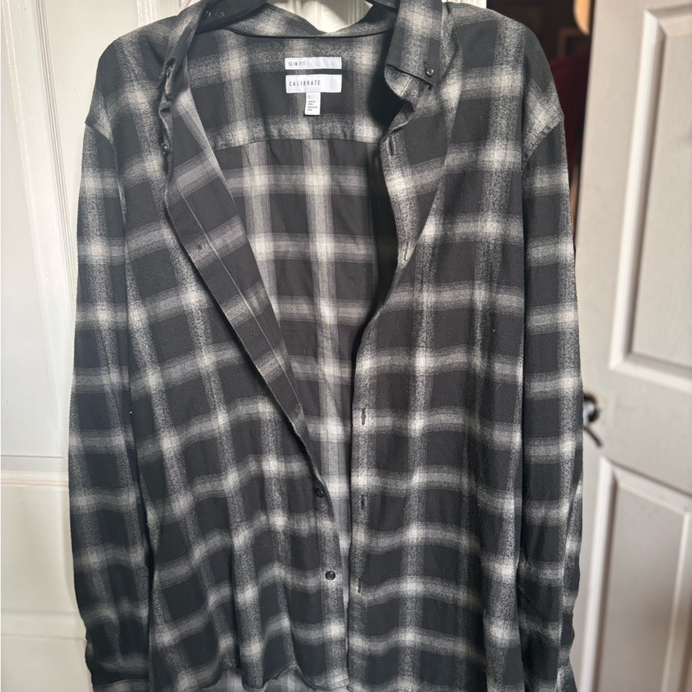 Calibrate Men's Black Plaid Flannel